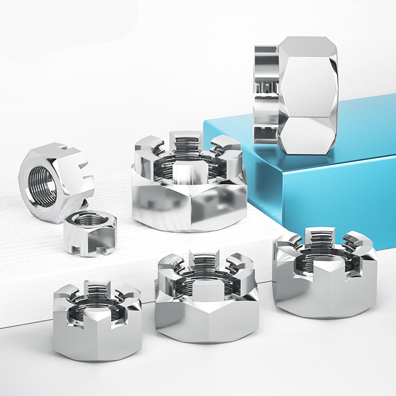 ஸ்லாட்டுடன் அதிர்வு ஆதாரம் கிரீடம் நட்டு